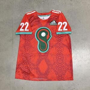 Adidas Men's Red and Green Tshirt